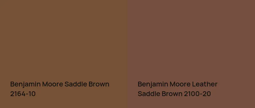 Benjamin Moore Saddle Brown 2164-10 vs Benjamin Moore Leather Saddle Brown 2100-20