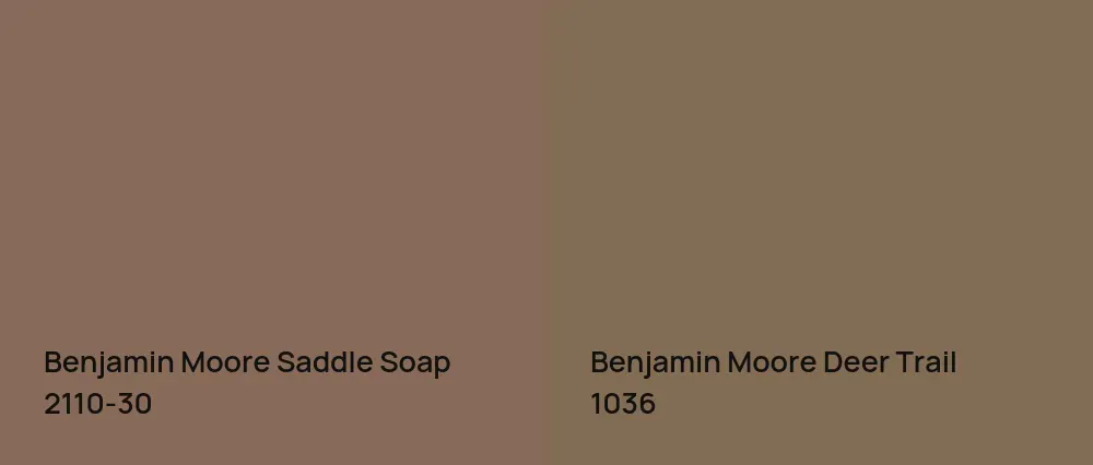 Benjamin Moore Saddle Soap 2110-30 vs Benjamin Moore Deer Trail 1036