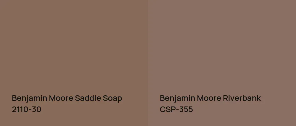Benjamin Moore Saddle Soap 2110-30 vs Benjamin Moore Riverbank CSP-355