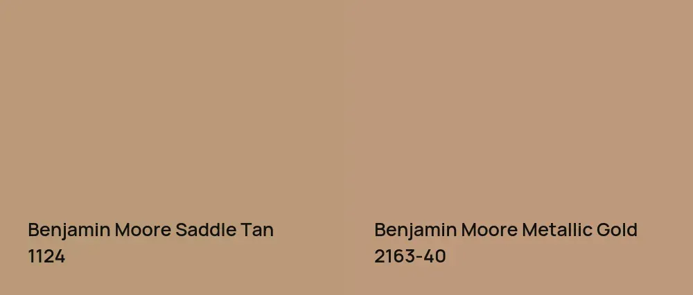 Benjamin Moore Saddle Tan 1124 vs Benjamin Moore Metallic Gold 2163-40