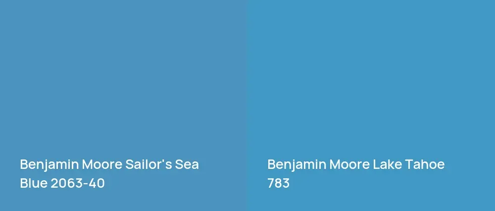 Benjamin Moore Sailor's Sea Blue 2063-40 vs Benjamin Moore Lake Tahoe 783
