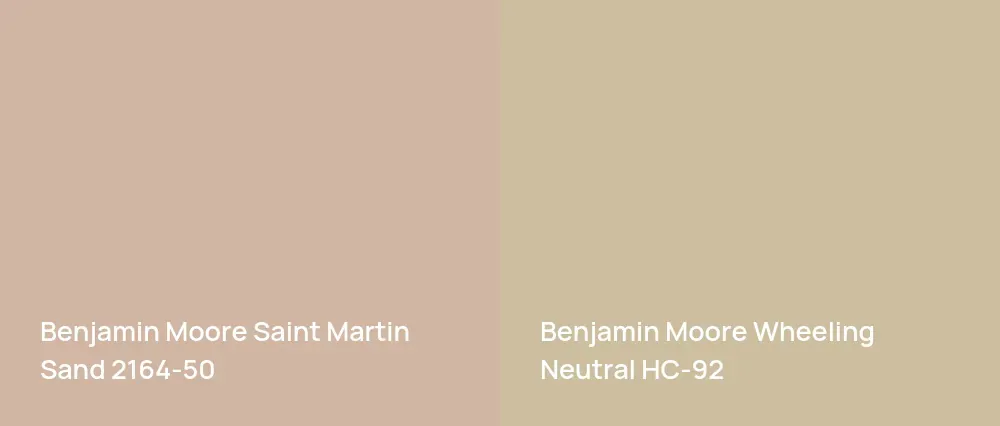 Benjamin Moore Saint Martin Sand 2164-50 vs Benjamin Moore Wheeling Neutral HC-92