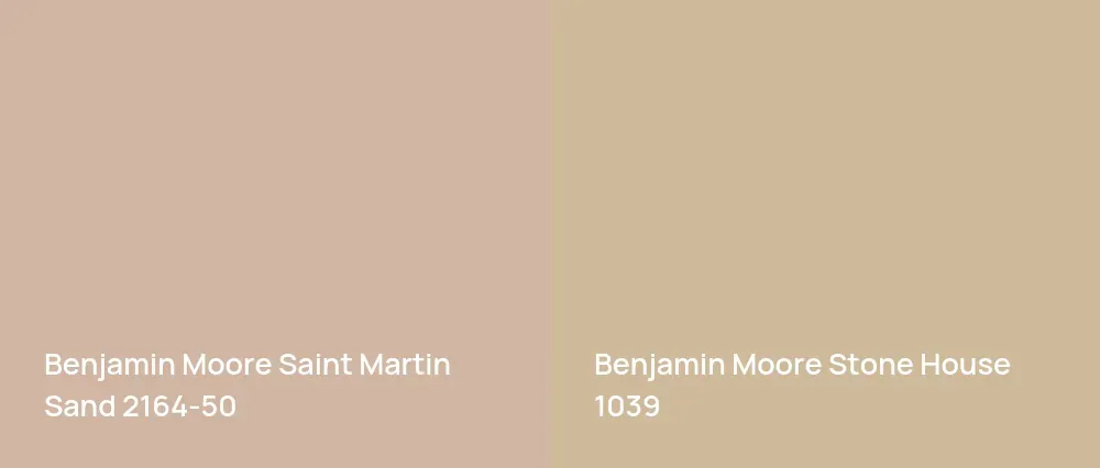 Benjamin Moore Saint Martin Sand 2164-50 vs Benjamin Moore Stone House 1039