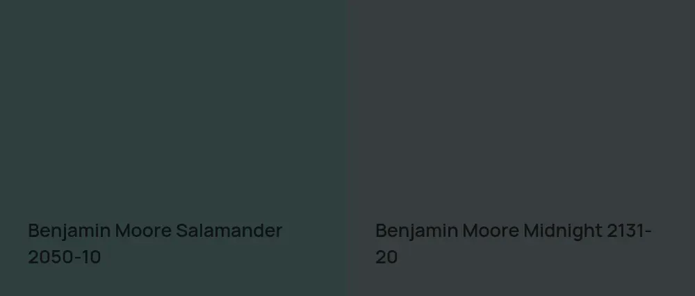 Benjamin Moore Salamander 2050-10 vs Benjamin Moore Midnight 2131-20