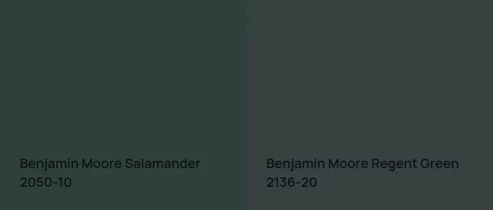 Benjamin Moore Salamander 2050-10 vs Benjamin Moore Regent Green 2136-20