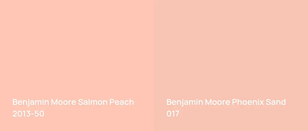 Benjamin Moore Salmon Peach 2013-50 vs Benjamin Moore Phoenix Sand 017