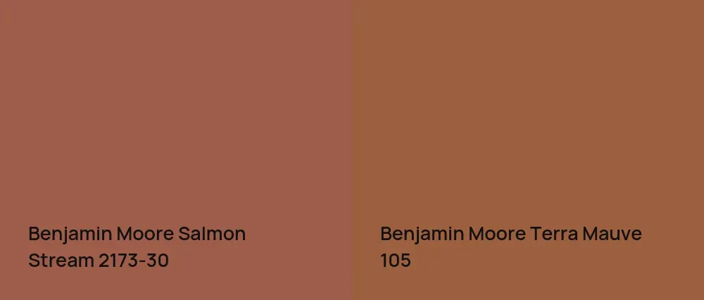 Benjamin Moore Salmon Stream 2173-30 vs Benjamin Moore Terra Mauve 105