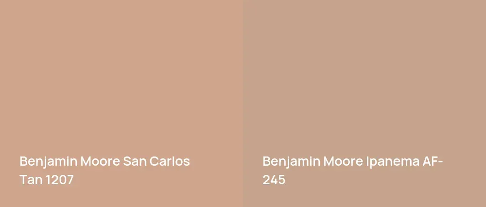 Benjamin Moore San Carlos Tan 1207 vs Benjamin Moore Ipanema AF-245