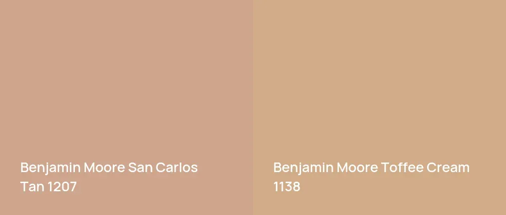 Benjamin Moore San Carlos Tan 1207 vs Benjamin Moore Toffee Cream 1138