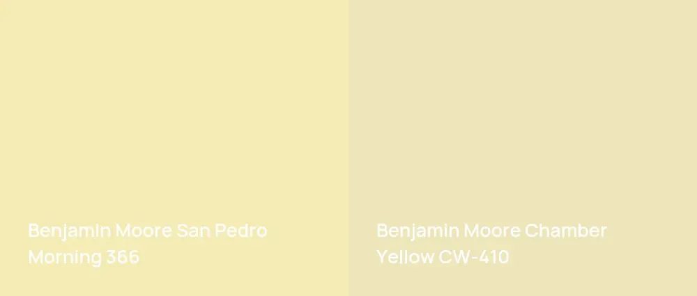 Benjamin Moore San Pedro Morning 366 vs Benjamin Moore Chamber Yellow CW-410