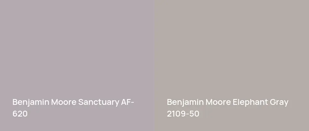 Benjamin Moore Sanctuary AF-620 vs Benjamin Moore Elephant Gray 2109-50