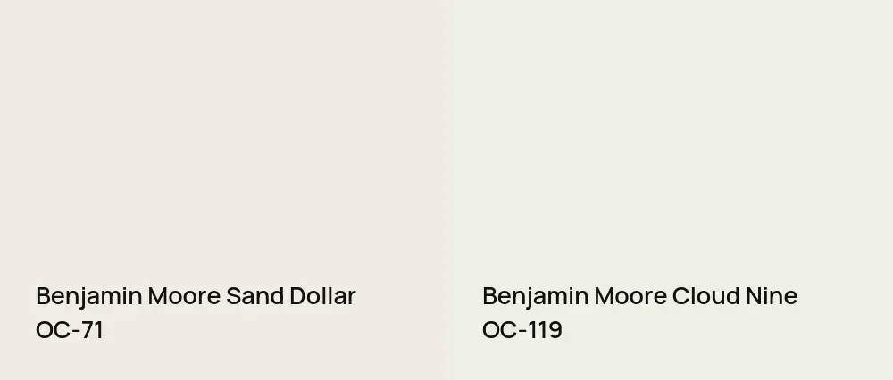 Benjamin Moore Sand Dollar OC-71 vs Benjamin Moore Cloud Nine OC-119