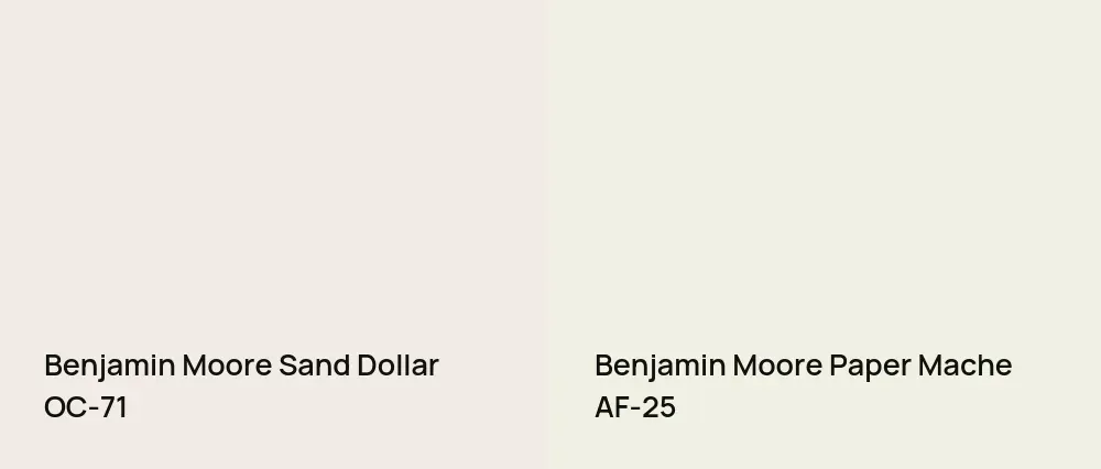 Benjamin Moore Sand Dollar OC-71 vs Benjamin Moore Paper Mache AF-25