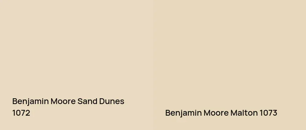Benjamin Moore Sand Dunes 1072 vs Benjamin Moore Malton 1073