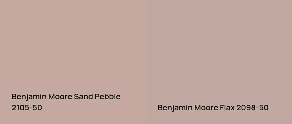 Benjamin Moore Sand Pebble 2105-50 vs Benjamin Moore Flax 2098-50