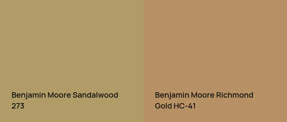 Benjamin Moore Sandalwood 273 vs Benjamin Moore Richmond Gold HC-41
