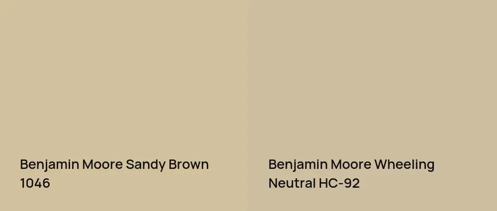 Benjamin Moore Sandy Brown 1046 vs Benjamin Moore Wheeling Neutral HC-92