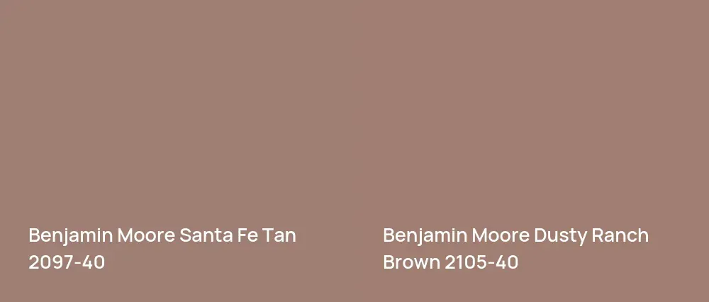 Benjamin Moore Santa Fe Tan 2097-40 vs Benjamin Moore Dusty Ranch Brown 2105-40