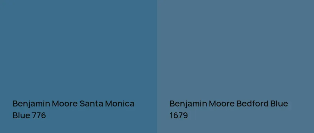 Benjamin Moore Santa Monica Blue 776 vs Benjamin Moore Bedford Blue 1679