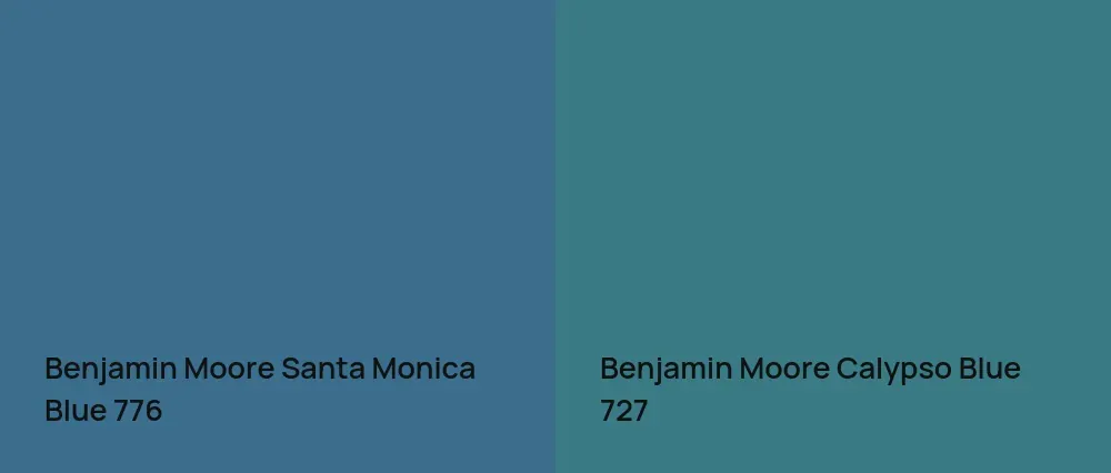 Benjamin Moore Santa Monica Blue 776 vs Benjamin Moore Calypso Blue 727