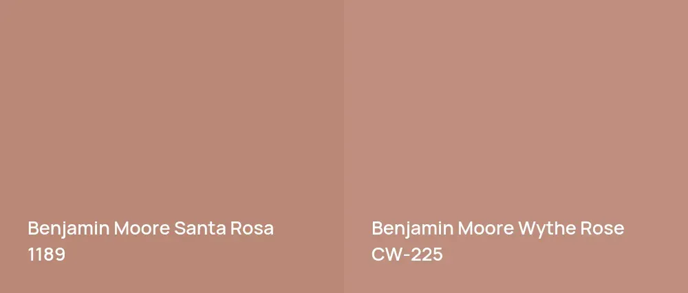Benjamin Moore Santa Rosa 1189 vs Benjamin Moore Wythe Rose CW-225