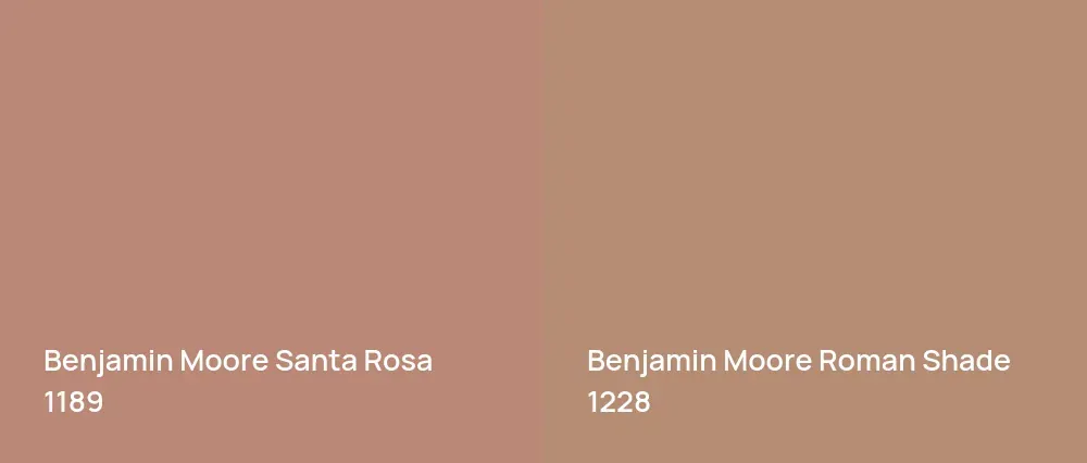 Benjamin Moore Santa Rosa 1189 vs Benjamin Moore Roman Shade 1228