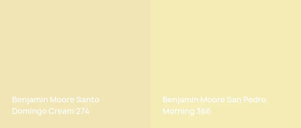 Benjamin Moore Santo Domingo Cream 274 vs Benjamin Moore San Pedro Morning 366
