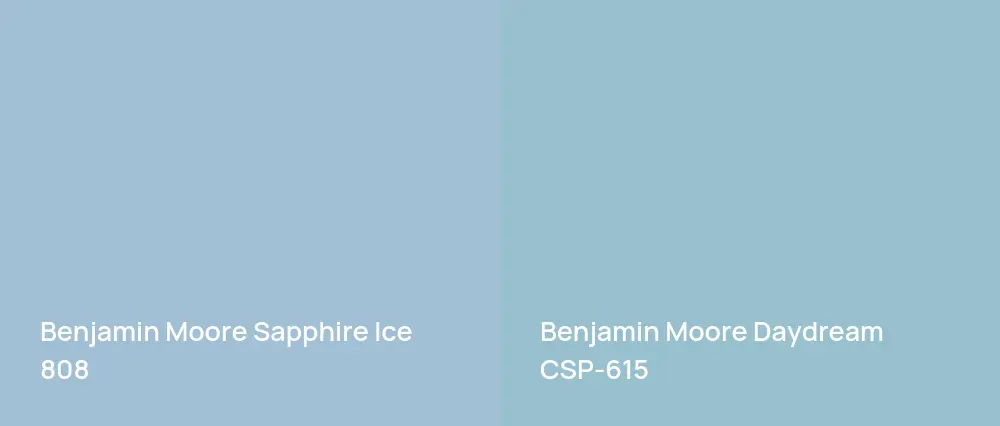 Benjamin Moore Sapphire Ice 808 vs Benjamin Moore Daydream CSP-615