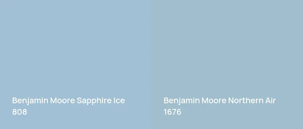 Benjamin Moore Sapphire Ice 808 vs Benjamin Moore Northern Air 1676