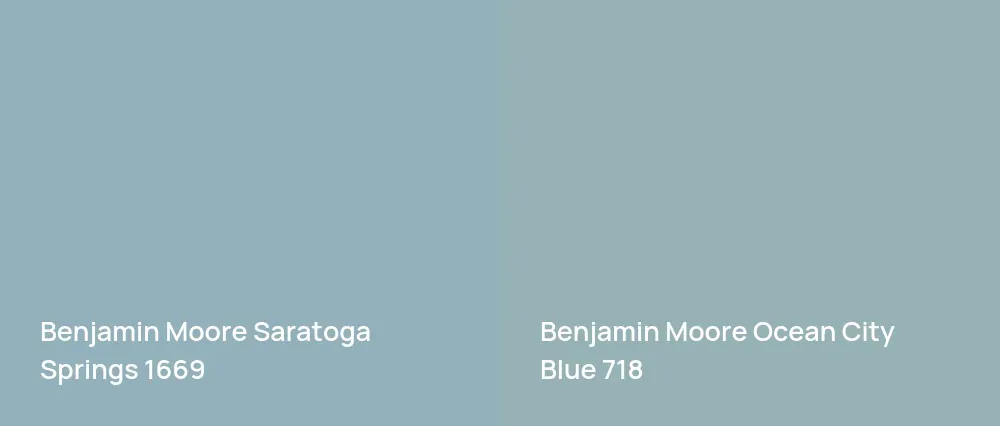 Benjamin Moore Saratoga Springs 1669 vs Benjamin Moore Ocean City Blue 718