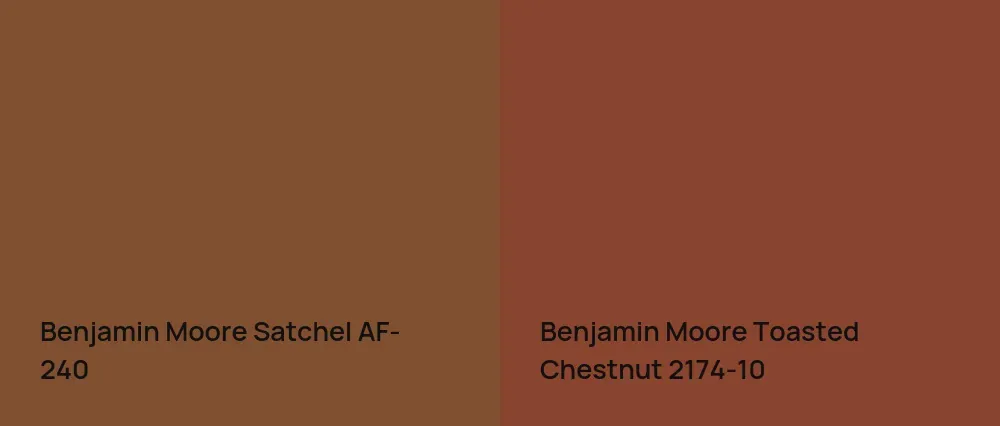 Benjamin Moore Satchel AF-240 vs Benjamin Moore Toasted Chestnut 2174-10