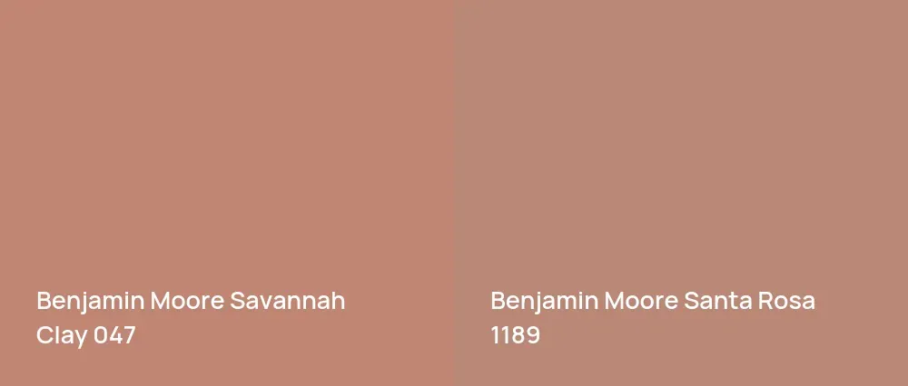 Benjamin Moore Savannah Clay 047 vs Benjamin Moore Santa Rosa 1189