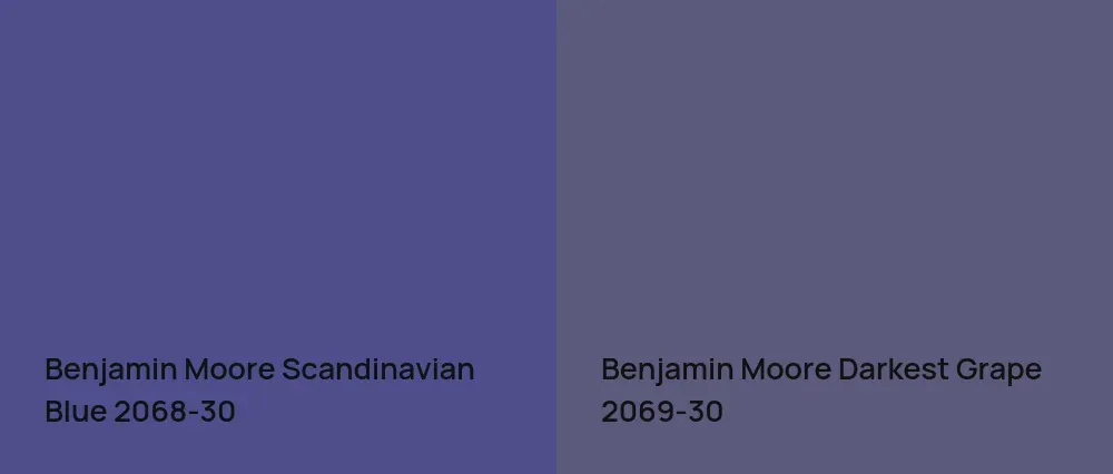 Benjamin Moore Scandinavian Blue 2068-30 vs Benjamin Moore Darkest Grape 2069-30