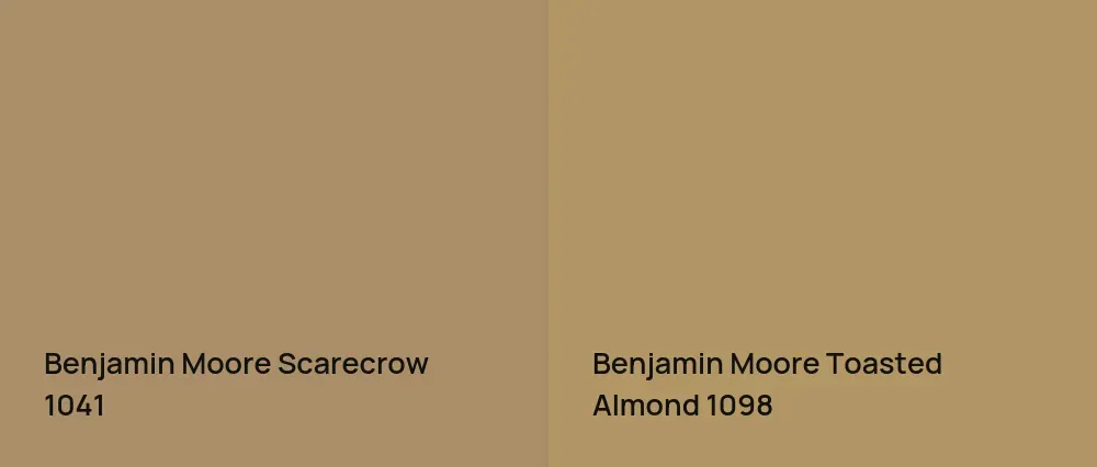 Benjamin Moore Scarecrow 1041 vs Benjamin Moore Toasted Almond 1098