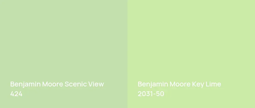 Benjamin Moore Scenic View 424 vs Benjamin Moore Key Lime 2031-50