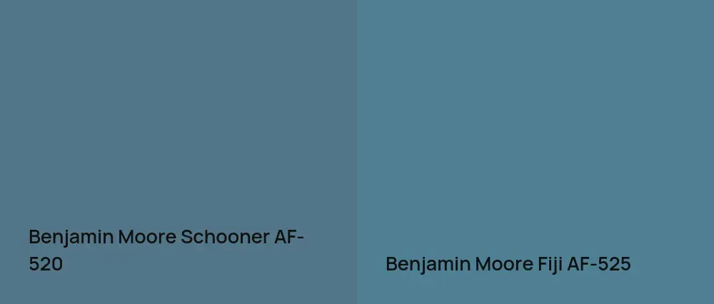 Benjamin Moore Schooner AF-520 vs Benjamin Moore Fiji AF-525
