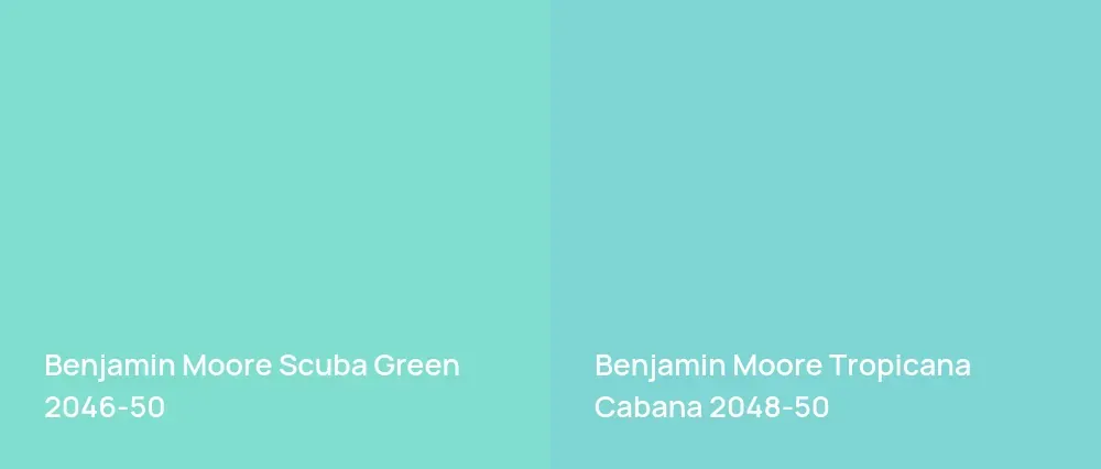 Benjamin Moore Scuba Green 2046-50 vs Benjamin Moore Tropicana Cabana 2048-50