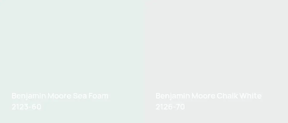 Benjamin Moore Sea Foam 2123-60 vs Benjamin Moore Chalk White 2126-70