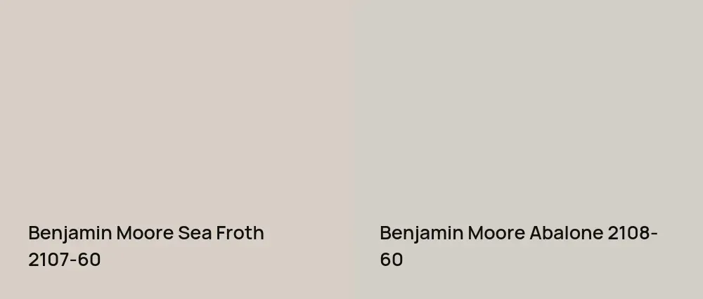 Benjamin Moore Sea Froth 2107-60 vs Benjamin Moore Abalone 2108-60