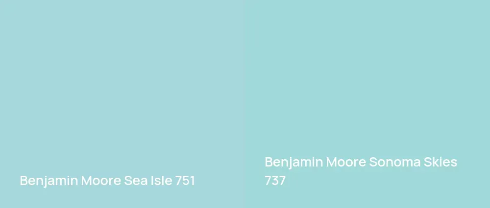 Benjamin Moore Sea Isle 751 vs Benjamin Moore Sonoma Skies 737
