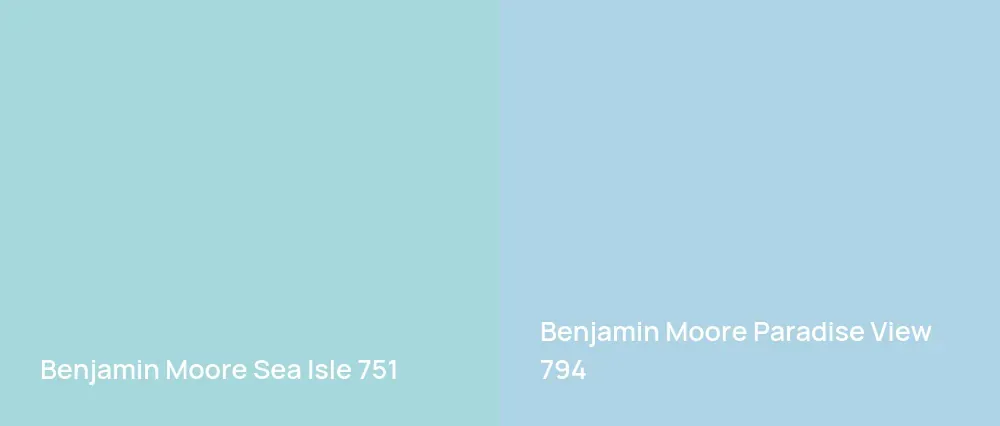 Benjamin Moore Sea Isle 751 vs Benjamin Moore Paradise View 794