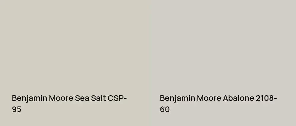 Benjamin Moore Sea Salt CSP-95 vs Benjamin Moore Abalone 2108-60