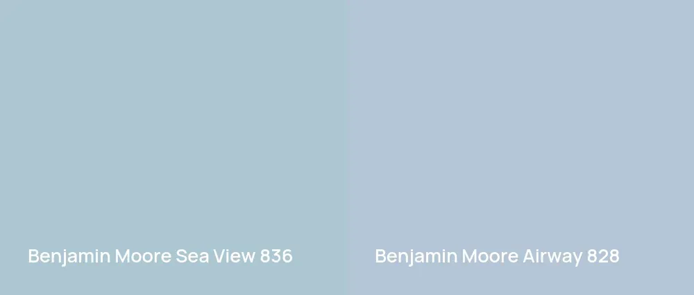 Benjamin Moore Sea View 836 vs Benjamin Moore Airway 828