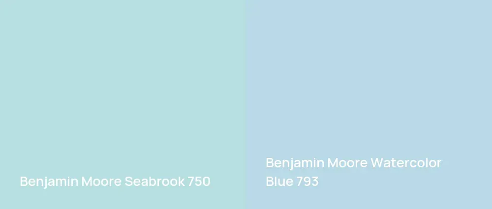 Benjamin Moore Seabrook 750 vs Benjamin Moore Watercolor Blue 793