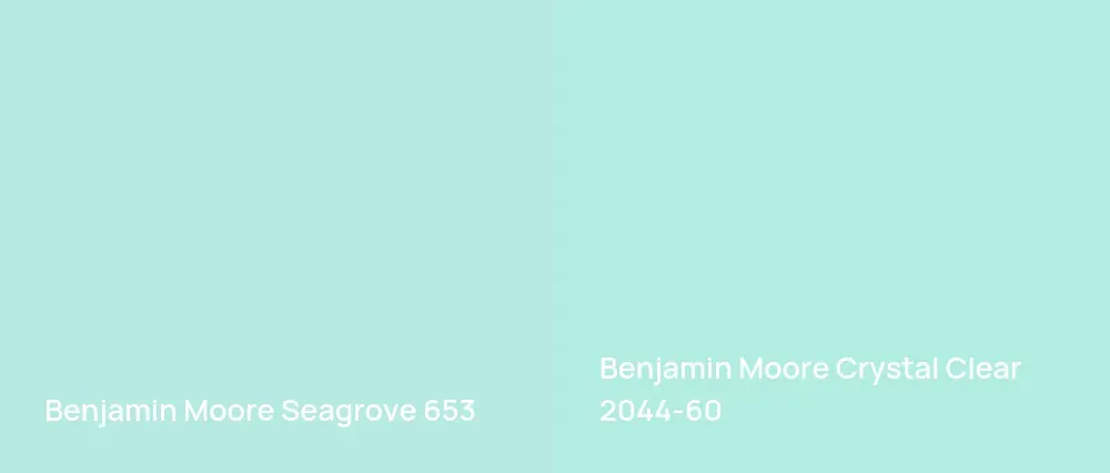 Benjamin Moore Seagrove 653 vs Benjamin Moore Crystal Clear 2044-60