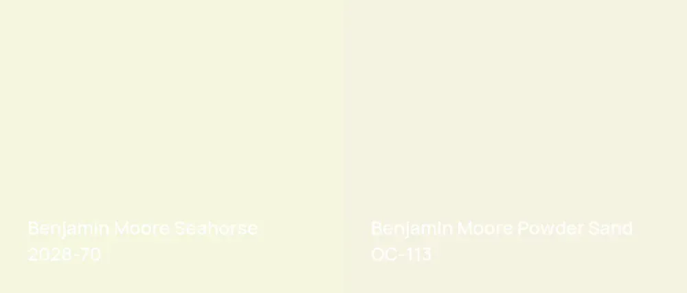 Benjamin Moore Seahorse 2028-70 vs Benjamin Moore Powder Sand OC-113