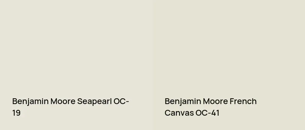 Benjamin Moore Seapearl OC-19 vs Benjamin Moore French Canvas OC-41