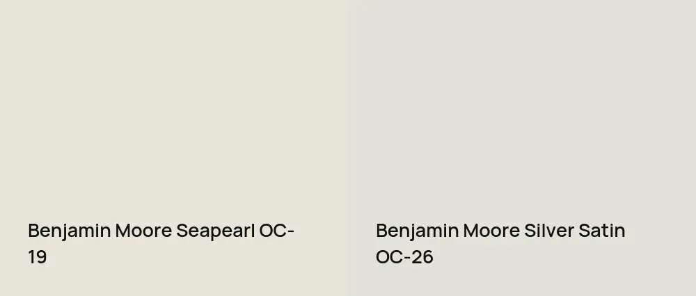 Benjamin Moore Seapearl OC-19 vs Benjamin Moore Silver Satin OC-26