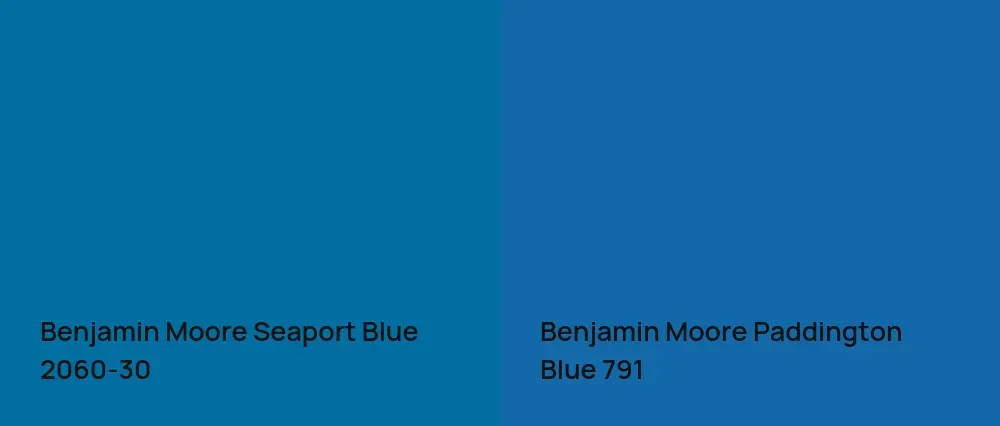 Benjamin Moore Seaport Blue 2060-30 vs Benjamin Moore Paddington Blue 791