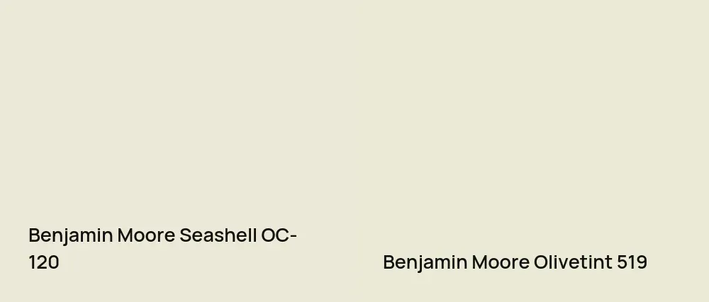 Benjamin Moore Seashell OC-120 vs Benjamin Moore Olivetint 519